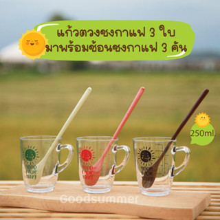 ชุด 6 ชิ้น แก้วตวงชงกาแฟ 3 ใบ มาพร้อมช้อนชงกาแฟ 3 คัน