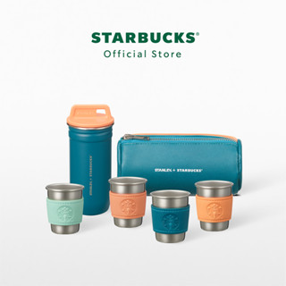 Starbucks Stainless Steel STANLEY Blue Orange 2oz. Cup Set of 4 W/Bag เซตแก้วน้ำสตาร์บัคส์สแตนเลสสตีล 2ออนซ์ A11145335