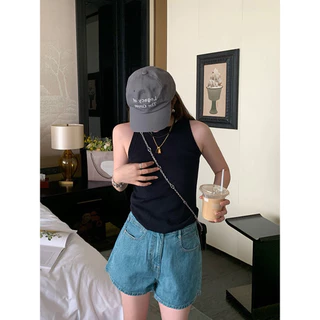 ส่งทันที Cici(NO. 25053)เสื้อกล้ามไหมพรมลายทาง/สีพื้นคอกลม ทรงเบสิคน่ารักแมทซ์ง่าย