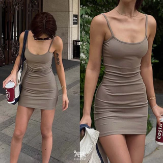 ⚡Leia spaghetti strap Mini Dress⚡ เดรสสายเดี่ยวสั้น เข้ารูป สไตล์ฝรั่ง _Gioia.991 ( #gii490 )