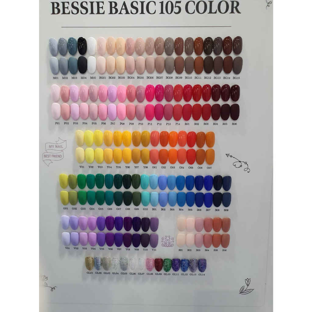 แยกขาย สีเจลBessie กลุ่มรหัส#M/BG/P/R/Y เบสซี่ ของแท้นำเข้าจากเกาหลี พร้อมส่ง