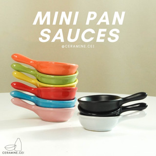 Mini Pan Sauce ถ้วยซอสเซรามิค ทรงกะทะจิ๋ว สำหรับใส่น้ำจิ้ม เครื่องปรุงรส ขนาดเล็ก