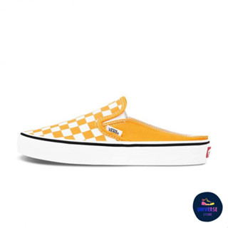 [ของแท้ ส่งฟรี จากไทย] VANS CLASSIC SLIP-ON MULE (CHECKERBOARD) CADIUM YELLOW