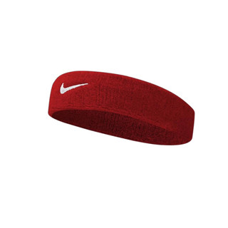 Nike ผ้าคาดศรีษะ swoosh headband ผ้าคาดผม ผ้าซับเหงื่อ สีแดงปักโลโก้ขาว ใหม่ ป้ายห้อย ยังไม่ผ่านการใช้งาน จากตู้ญี่ปุ่น