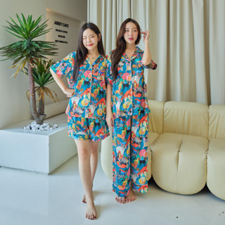 ชุดนอน Muslin pajamas [ โค้ด MUSSEP130 ลด 130 ฿] ชุดนอนSilk Satin( รุ่น N1216,T1216,P1216 )