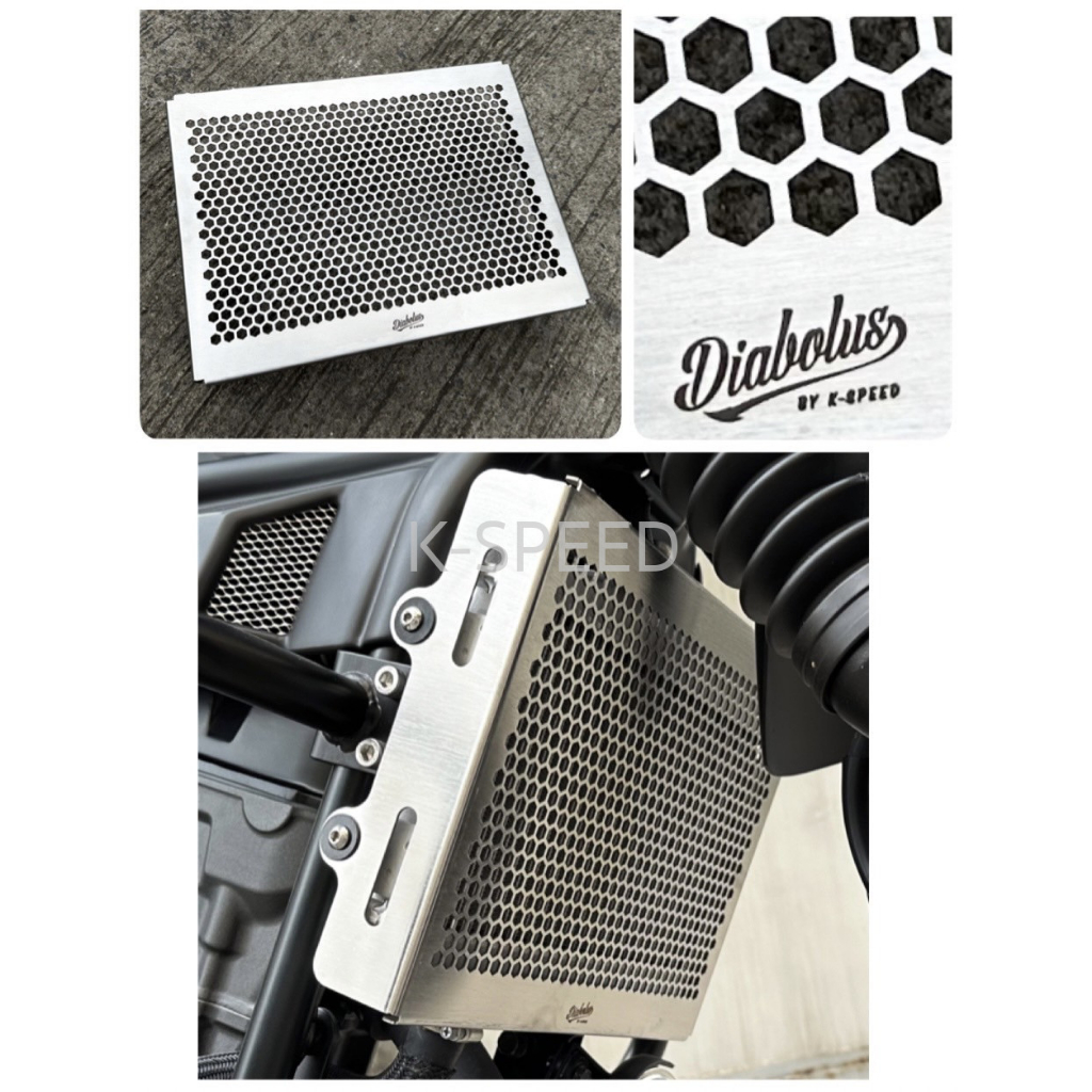 การ์ดหม้อน้ำแสตนเลส แต่ง Diabolus ลายลังผึ้ง สำหรับ Honda CL 300 & 500