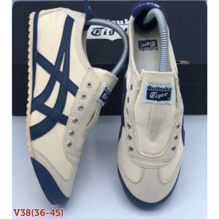 รองเท้าโอนิซึกะไทเกอร์ แบบผ้า รองเท้าสลิปออน/ไม่มีเชือก Onitsuka Tiger Mexico66【รูปถ่ายจากสินค้าจริง✔แท้100%】