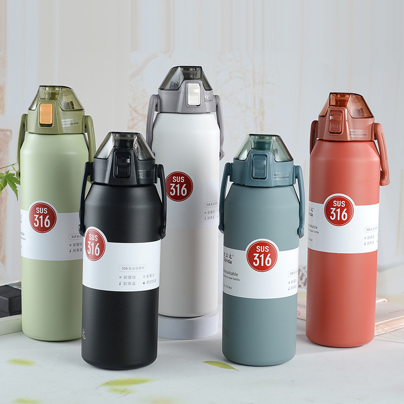 กระติกน้ำ 1.7L 1.0Lแท้งค์เก็บอุณหภูมิ ความร้องและเย็น สแตนเลส316ขวดน้ำเดินทางพร้อมส่ง