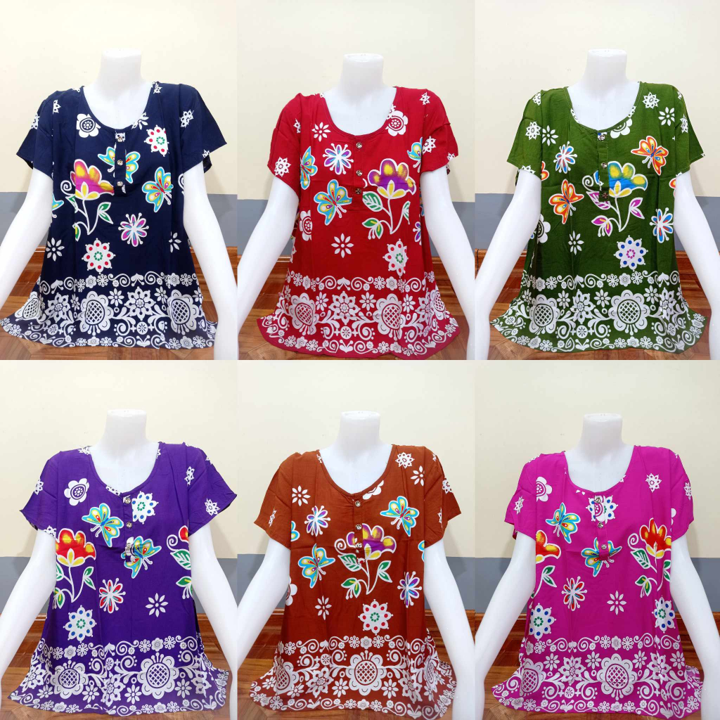 เสื้อผ้าสปัน ผ้านิ่มเย็นสบาย ไซส์ใหญ่ รอบอกเสื้อ 42 44 46 48 ยาว 25 นิ้ว စပန့်သား အင်္ကျီ ရင် 42 44 46 48 လက်မအရှည် 25