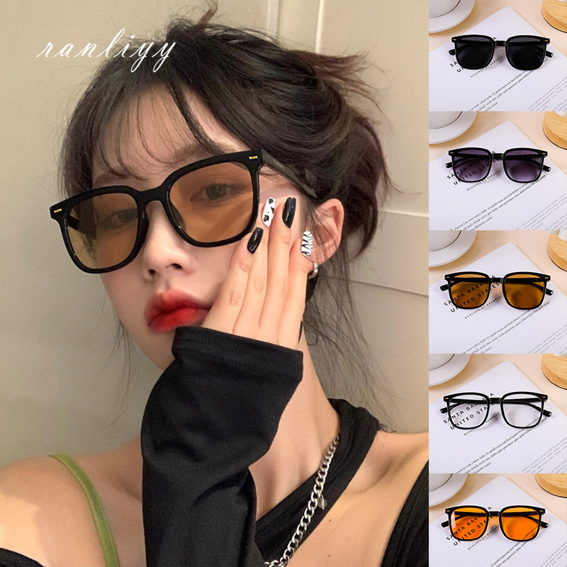 Sunglasses 12 บาท CODพร้อมส่งในไทย-แว่นตากันแดดแฟชั่นเกาหลีหลากสีย้อนยุคทรงสี่เหลี่ยมกรอบแว่นตาใส่สบายตาผู้ชายและผู้หญิง-Ranliyy Fashion Accessories