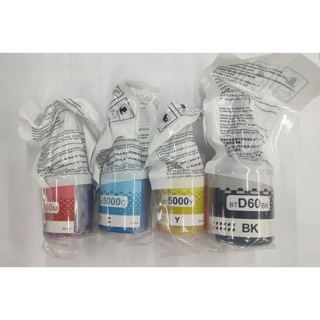 หมึก BROTHER พรีเมี่ยม 💯% nobox(48.8ML) BT D60BK,BT5000Y,BT5000M,BT5000C