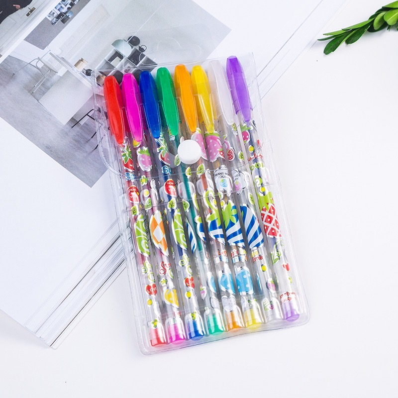 ปากกาเจล กากเพชร รุ่นQF-S83 เจลสี สีสะท้อนแสง มี 8สี (ราคาต่อ1แพ็ค)
