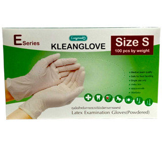 Longmmed Kleanglove ถุงมือสำหรับการตรวจวินิจฉัยทางการแพทย์ มีแป้ง S/M 100ชิ้น