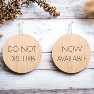 [FudFudAR] ฝุด-ฝุด-อะ ป้ายไม้ DO NOT DISTURB SIGN ป้ายห้ามรบกวน ตกแต่งร้าน ตกแต่งบ้าน งานเลเซอร์บนแผ่นไม้ Laser Cut