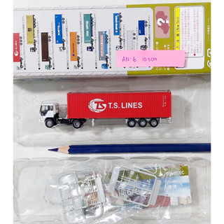 Pre-Owned item N Gauge Tomytec 1/150 ❄️ AN-6 Container tracking T.S. Lines Truck สินค้ามือ 2 Lot ญี่ปุ่น กล่องไม่สวย