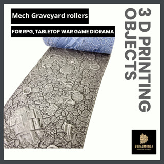 Miniature Mech Graveyard textured roller สำหรับทำ terrain war games, trpg, warhammer