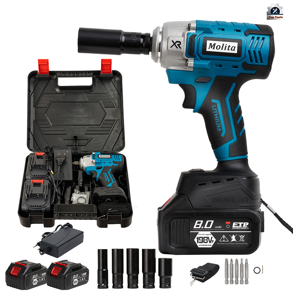 MOLITA บล็อกไฟฟ้า 198V บล็อกแบต บล็อกแบตเตอรี่ 2ระบบ แบตเตอรี่ อย่างดี 1ก้อน หรือ 2ก้อน บล็อกไร้สาย 