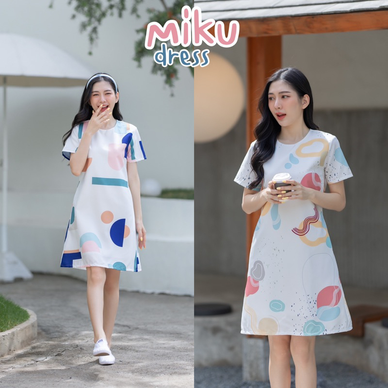 Miku dress เดรสแขนสั้น ลายออกแบบเอง🎨