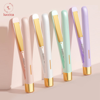 luccica เครื่องหนีบผม ที่หนีบผม ที่หนีบผม ที่หนีบผมตรง +ที่ม้วนผมแบบผสมผสานมินิเฝือกยืดผมแบบพกพาขนาดเล็ก เครื่องหนีบผม