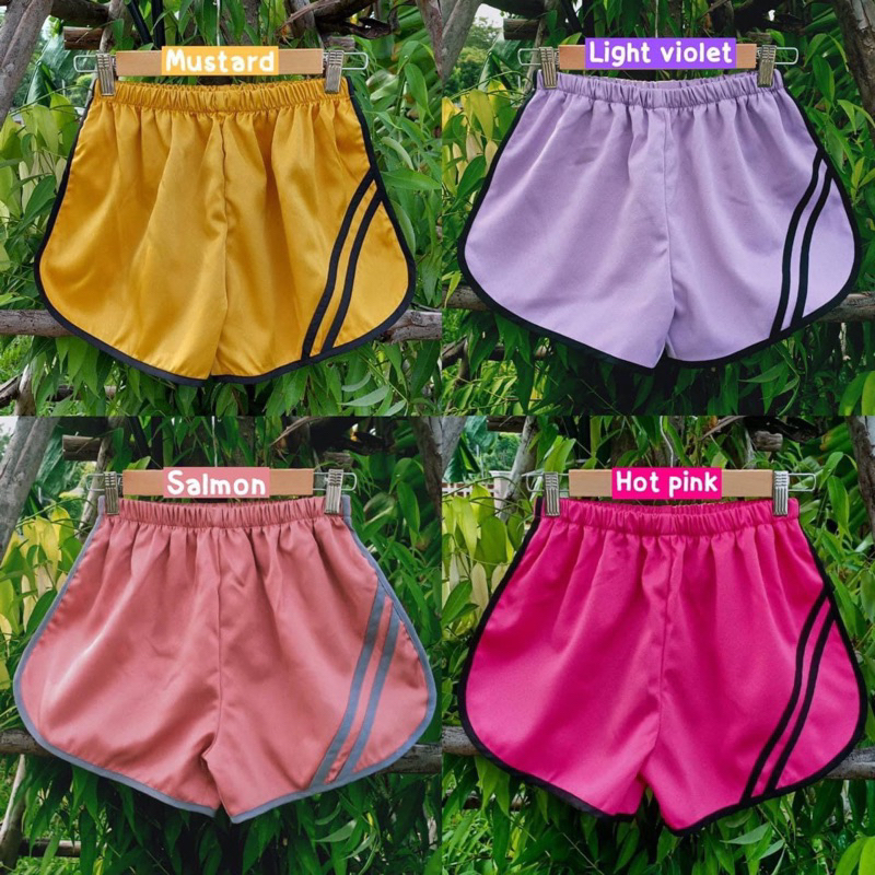 กางเกงขาสั้น เสื้อผ้ามันเงา ผ้าซาร่า กางเกงทรงสปอร์ต ใส่สบาย เอวยางยืด ทรงสปอร์ต งานสวย ใส่สบาย