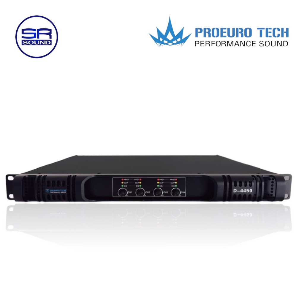 PROEUROTECH D-4450 เพาเวอร์แอมป์ Class D 4 แชนแนล ขนาด 1 U D4450 D 4450(สินค้าใหม่ ประกันศูนย์ไทย)