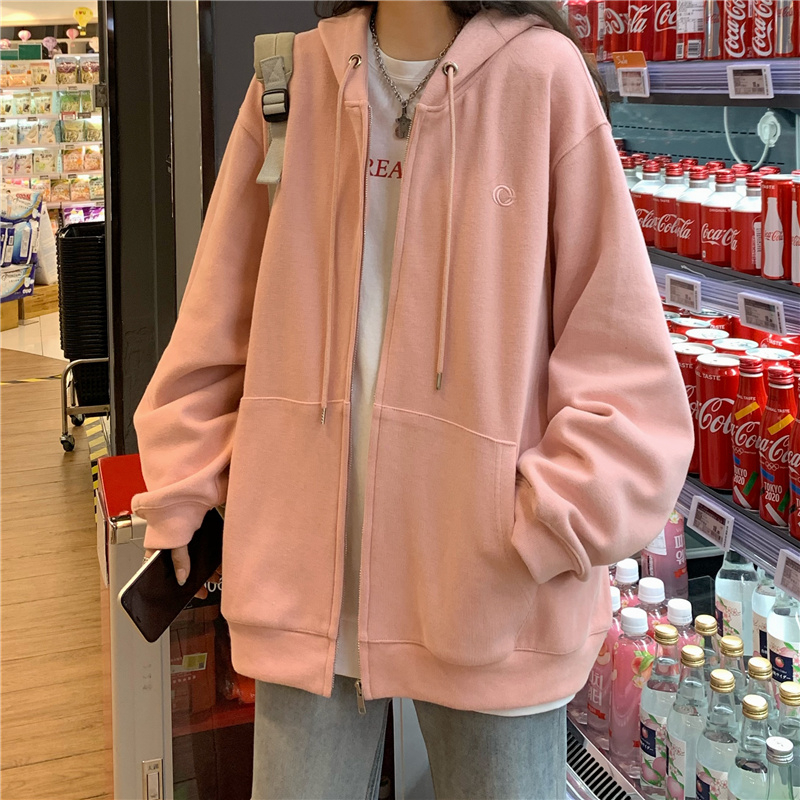 aililai1688 กันหนาวแขนยาวมีหมวกมีเชือกใส่ได้ทั้งผู้ชายผู้หญิง Hoodie สีพื้น สีคลุมโทนมินิมอลสุดๆ