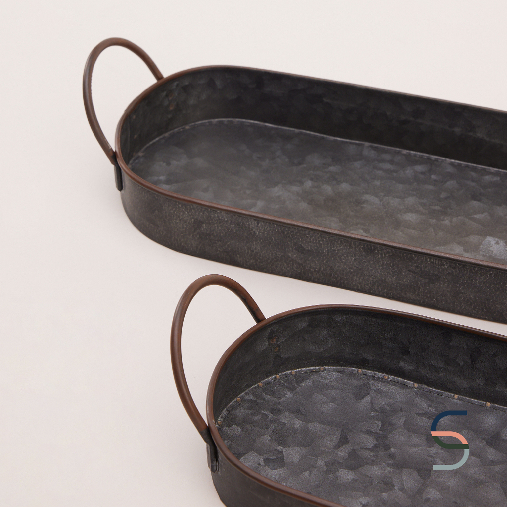 SARABARN Iron Tray | ถาดโลหะ ทรงสี่เหลี่ยมผืนผ้า พร้อมหูจับ