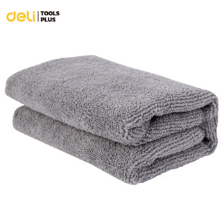 Deli ผ้าไมโครไฟเบอร์ ผ้าเช็ดรถ ผ้าอเนกประสงค์ เช็ดรถ ล้างรถ เกรดพรี่เมียม สีเทา 40x40cm Waxing Towel
