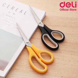 Deli 6002 Scissors กรรไกร ขนาด 7 2/3 นิ้ว (แพ็คกล่อง 12 ชิ้น) อุปกรณ์สำนักงาน กรรไกรสแตนเลส กรรไกรตัด อุปกรณ์ตัดกระดาษ school