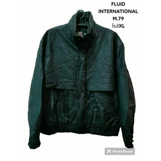 FLUID INTERNATIONAL แท้ ไซส์XL แจ็คเก็ตหนังแท้ชาย