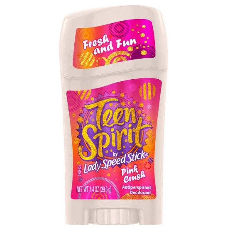 Exp06/25 Lady Speed Stick Teen Spirit 39.6 g. กลิ่น Pink Crush โรลออนระงับกลิ่นกาย ลดเหงื่อ แห้งไว
