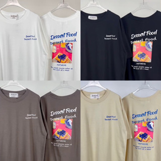 เสื้อยืด Oversize เสื้อยืด Oversize 🧇🧃Desset food 🍰🧋สกรีนลายหน้า-หลัง by AnyWear ผ้าCotton100% ผ้านุ่ม ทรงเกาหลี ใส่สบาย