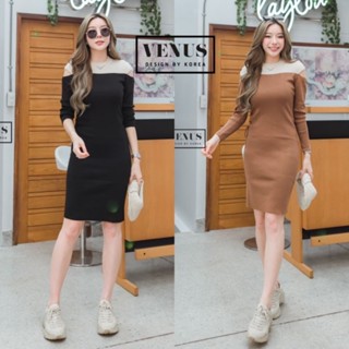 🧶To-tone Knitting Dress เดรสผ้าทอนุ่ม ทอลายสีทูโทน สลับสีกัน งานสวยน่ารักมากๆนะคะ