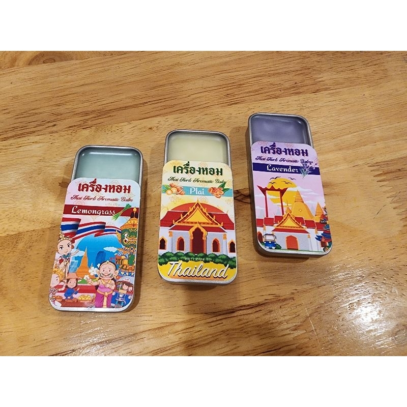 ยาหม่องตลับสไลด์ มี 3 กลิ่น ลายไทย