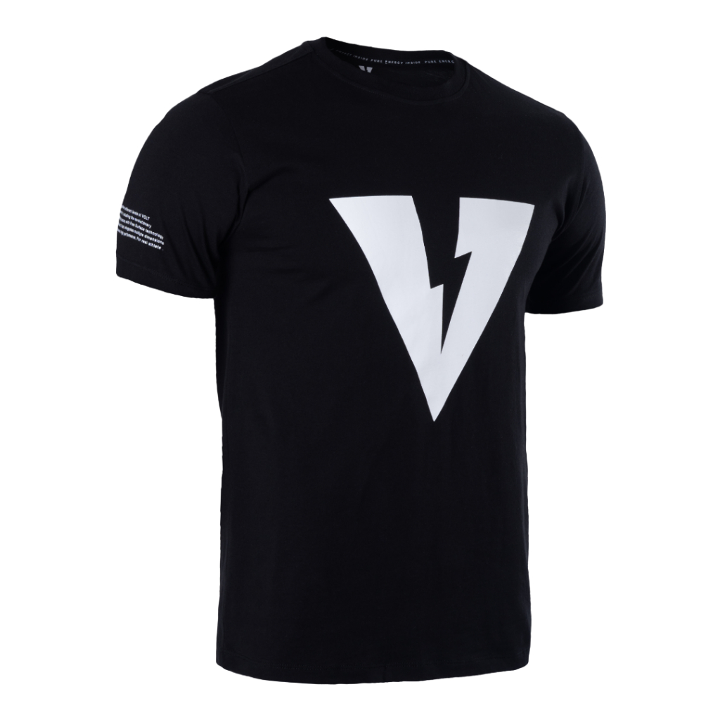 VOLT เสื้อยืด คอกลม ผ้าคอตตอน สีดำ MOMENTUM 001 ESSENTIALS LOGO BLACK