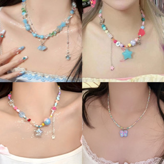 ꒰พร้อมส่ง꒱ Candy Necklace | สร้อยคอลูกปัด จี้รูปดาว สร้อยดอกไม้ Y2K