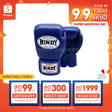 นวมชกมวย นวมมวยไทย WINDY Boxing Gloves BGVH Blue Color นวมมวยไทยวินดี้สีน้ำเงิน