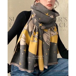 New!! สินค้าใหม่ ผ้าพันคอ ขนนุ่ม ห่มอุ่น ลายกราฟฟิกอวกาศ