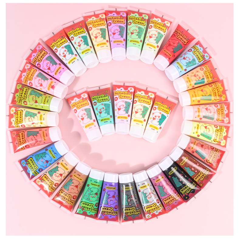 วิปครีมกาว 50g (แถมหัวบีบ)กาวครีม DIY กาวครีม Goo Card กล่องดินสอทำเอง เคสโทรศัพท์ทำเอง