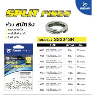 ห่วงสปริทริง ห่วงใส่เหยื่อปลอม SPLIT RING by PIONEER