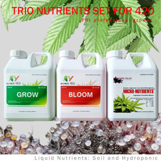 TRIO NUTRIENTS SET ปุ๋ยกัญชา ช่วงทำใบ ทำดอก เร่งผลิตไตรโคม