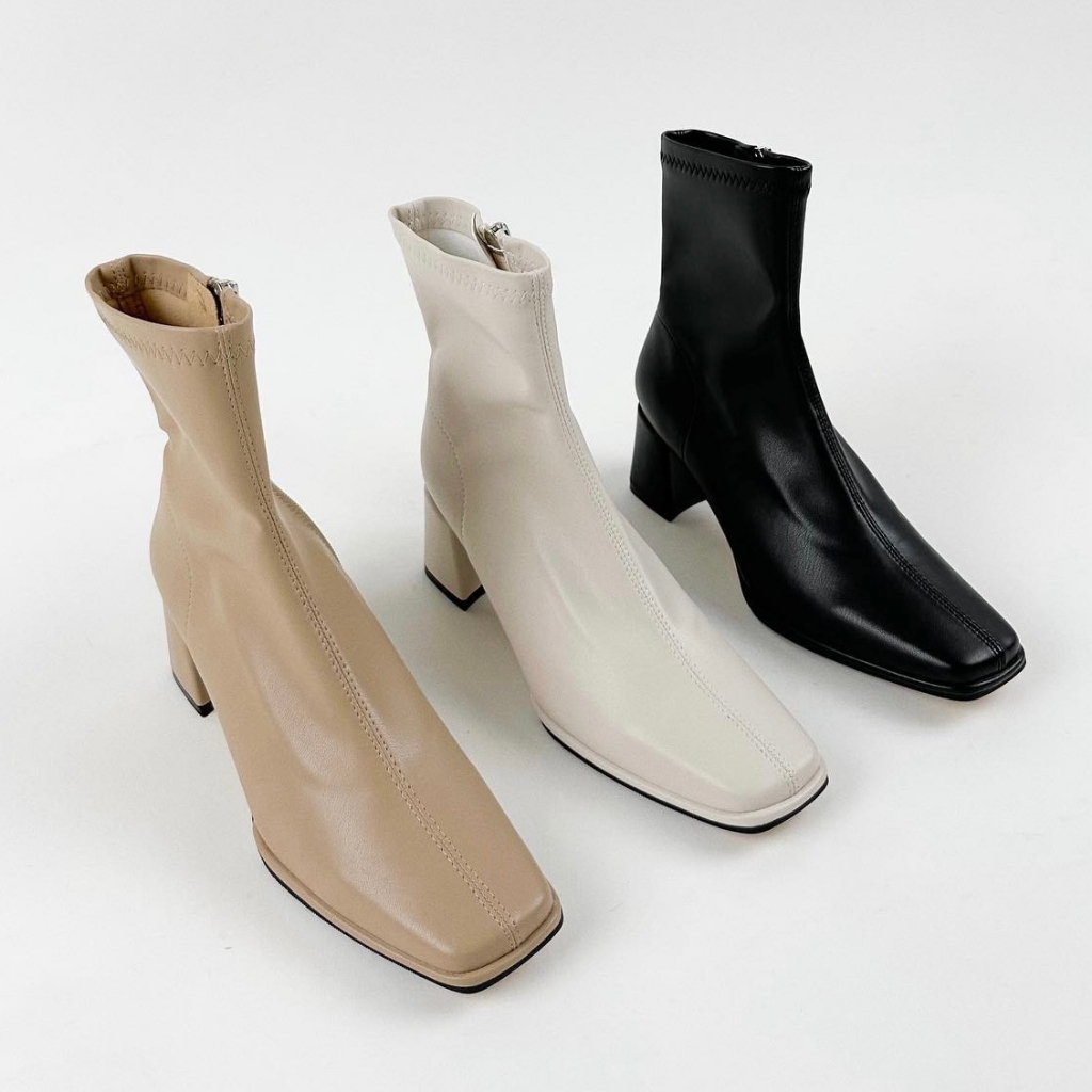 [พร้อมส่ง] WEAR.SOUL #S516 Square Toe Boot with Side Zipper รองเท้าบูทสั้น