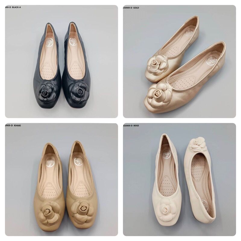 Link2 [พร้อมส่ง] 630709/650909 (บวกเพิ่ม 1 ไซส์) De Shoes ดอกไม้ฟู น่ารักมากๆเลย (เท้าอวบไม่แนะนำค่ะ)