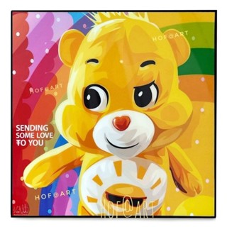 รูปภาพตุ๊กตา หมี Sunshine Care Bears หมีแคร์แบร์ รูปภาพ​ติด​ผนัง​ pop art การ์ตูน cartoon แต่งบ้าน ของขวัญ กรอบรูป