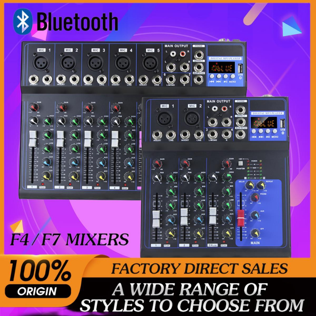 AUDIO MIXER มิกเซอร์มืออาชีพ 4ช่อง MG04BT มิกเซอร์ USB Amplifiers KTV เครื่องขยายเสียงเครื่องขยายเสียงสำหรับการแสดงบนเวท