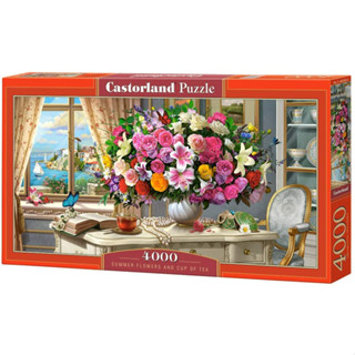 จิ๊กซอว์ Castorland - Summer flowers and cup of tea  4000 piece (ของแท้ มีสินค้าพร้อมส่ง)