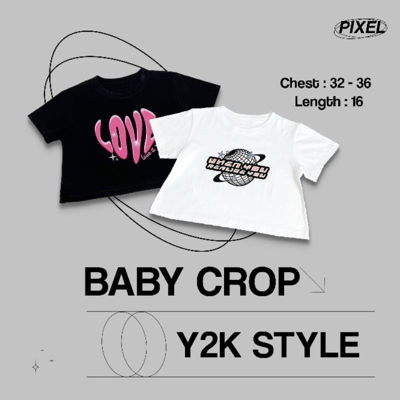 Piixel official ‘ เสื้อครอป รุ่น Sporty Girl y2k ทรง Baby Crop ผ้า cotton100%