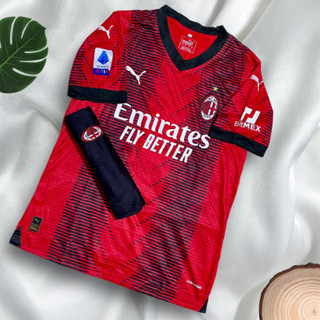 เสื้อฟุตบอล ชุดกีฬาผู้ชาย ทีม เอซีมิลาน แบบใหม่ล่าสุด 2023 มีเสื้อพร้อมกางเกง เนื้อผ้ายืดใส่สบาย ราคาถูก