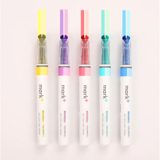 เซต 5 ด้าม Kokuyo Mark+ ปากกาเน้นข้อความ สีพาสเทล 2 หัว 2 สี 2 แบบ ในแท่งเดียว