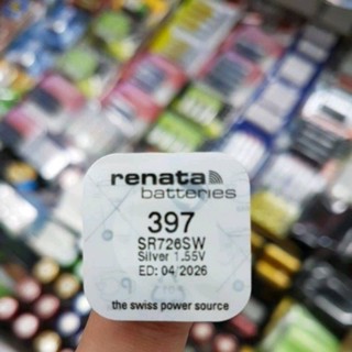 ถ่านกระดุม Renata 397, SR726SW  1.55V จำนวน 1ก้อน ของใหม่ ของแท้